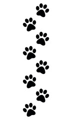 Wall Mural - animal tracks, black and white vector silhouette cartoon illustration