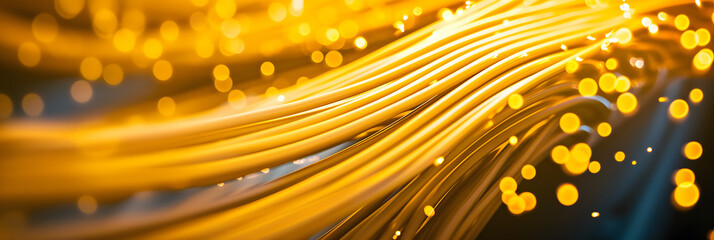 Web banner of yellow data cables