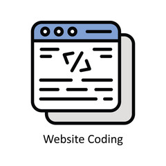 website Coding Vector  Filled outline icon Style illustration. EPS 10 File