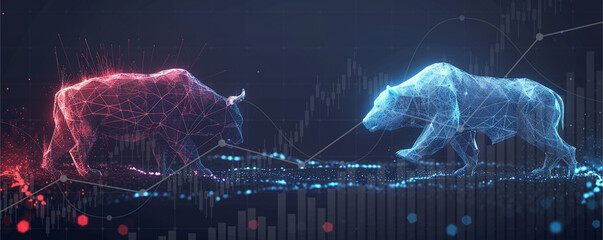 Wall Mural - Stock market exchange or financial technology, ai technology