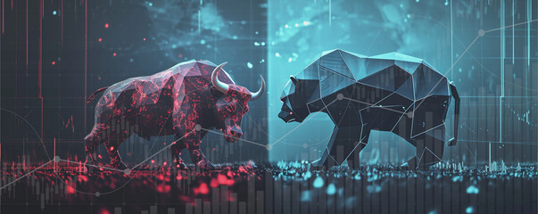 Wall Mural - Stock market exchange or financial technology, ai technology