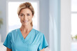 © PicItUp - Nurse mid age woman in hospital. Generative ai design art.