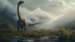 Dinosaurs diplodocus, background, 3D reallistic, dino wallpaper