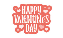 Happy Valentine's Sticker Design. Valentines Love Banner Text Design.