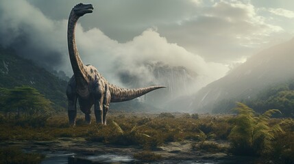 Dinosaurs diplodocus, background, 3D reallistic, dino wallpaper