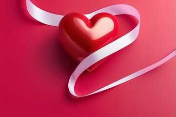 Red heart background for valentine day.