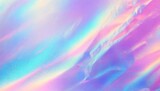 Fototapeta  - blurred abstract modern pastel colored holographic background in 80s style crumpled iridescent foil real texture synthwave vaporwave style retrowave retro futurism webpunk illustration