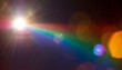 multi colored lens flare bokeh a rainbow flare is similar to the flare on a photographic film abstract bright overlay element illustration