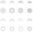 © Volodymyr - Vintage sunburst set. Bursting rays sunrise firework starburst blast, Radiant Spark. Rays. Geometric Design Elements. Retro radiant sunburst, starburst hand drawn label, sun rays. Vector
