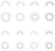 © Volodymyr - Vintage sunburst set. Bursting rays sunrise firework starburst blast, Radiant Spark. Rays. Geometric Design Elements. Retro radiant sunburst, starburst hand drawn label, sun rays. Vector