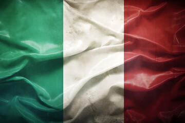 Wall Mural - Flag of Italy background with a distressed vintage weathered effect texture a tricolour officially known as the the Tricolore, stock illustration image 