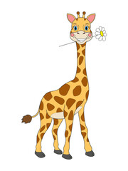  Cute cartoon toy giraffe. Vector hand drawn illustration art.