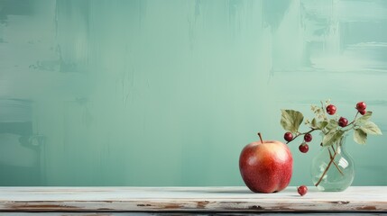 Wall Mural - apple on the table