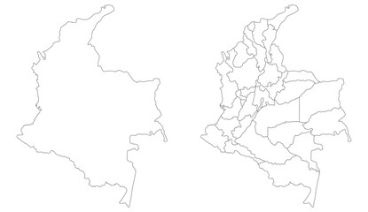  Colombia map. Map of Colombia in set