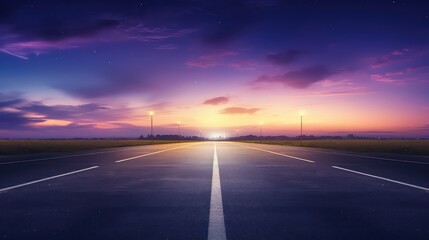 Poster - highway empty road background illustration street deserted, scenic rural, urban landscape highway empty road background