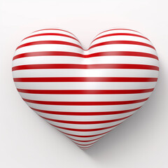 3d heart with red stripes