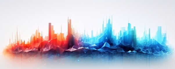 New age of Big data visualization. Stock market graph and bar chart price display. Data on live computer screen.  Abstract financial background trade colorful. Data flow concept