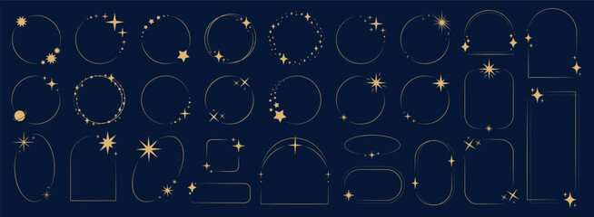 Wall Mural - round starry frames design decorative frame