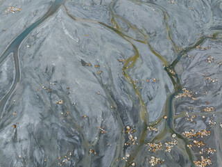 Canvas Print - Top view of the river estuary