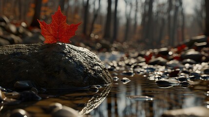 Sticker - autumn leaves on the ground