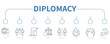 Diplomacy banner web icon vector illustration concept