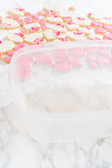 Sticker - Heart-shaped sugar cookies with royal icing