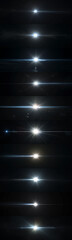 Wall Mural - white optical solar light lens flare effect isolated on black background. lens flare effects. collec