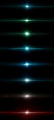 Wall Mural - multicolored optical solar light lens flare effect isolated on black background. lens flare effects.