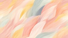  An Abstract Painting With Pastel Colors Of Pink, Blue, Yellow, And Green On A White Wallpaper.