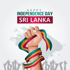 Wall Mural - happy independence day Sri Lanka poster design abstract vector illustration design