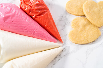 Sticker - Heart-shaped sugar cookies with royal icing