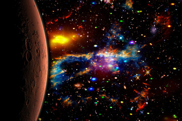Wall Mural - solar system. fourth planet. mars. the elements of this image furnished by nasa.