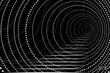 Abstract Black and White Pattern with Circles and Ladder. Spiral Round Tunnel. Geometric Psychedelic Texture in Perspective. Vector. 3D Illustration