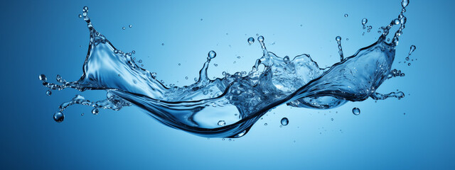 Wall Mural - Splash of water on a blue background