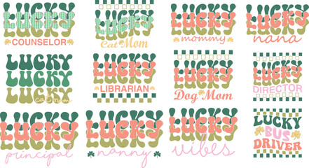 St. Patrick's Day Svg Bundle, Retro Patrick's Day Svg, St Patrick's Day Rainbow, Shamrock Svg, St Patrick's Day Quotes