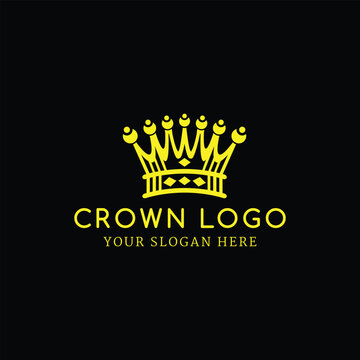 royal crown and crown girl logo design vector