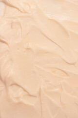  White whipped cream texture. Top view.
