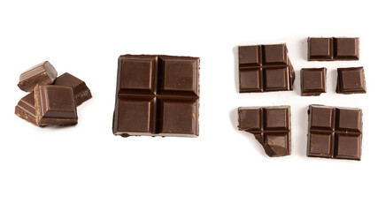 Wall Mural - A chocolate bar isolated on white background.