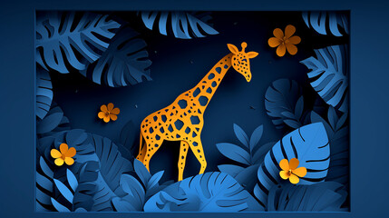 Poster - giraffe in the woods