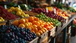 © Victoria - beautiful bright fruits on a counter at the market