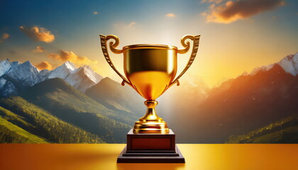 Wall Mural - gold trophy best champion award on success prize winner
