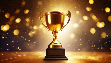 Wall Mural - gold trophy best champion award on success prize winner