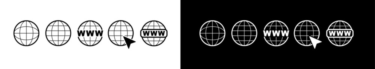 Web site icon line set. Editable line www icon