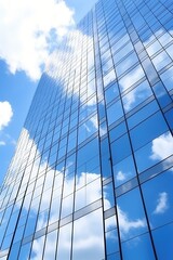 Wall Mural - Blue glass skyscraper reflecting the sky