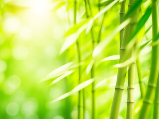  Abstract blur bamboo forest with sunligh ai image 