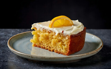 Canvas Print - Capture the essence of Lemon Polenta Cake in a mouthwatering food photography shot