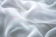 Weightless, Translucent, White, Flowing Fabric. Satin And Lace. Draping Silk Fabric As A Background.