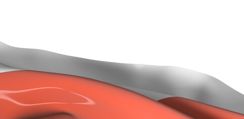 Wall Mural -  Red white wave abstract wallpaper