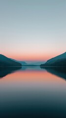 Canvas Print - A body of water with mountains in the background