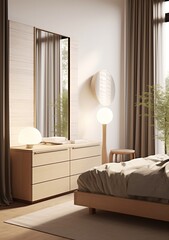 Sticker - Modern bedroom interior design with natural light